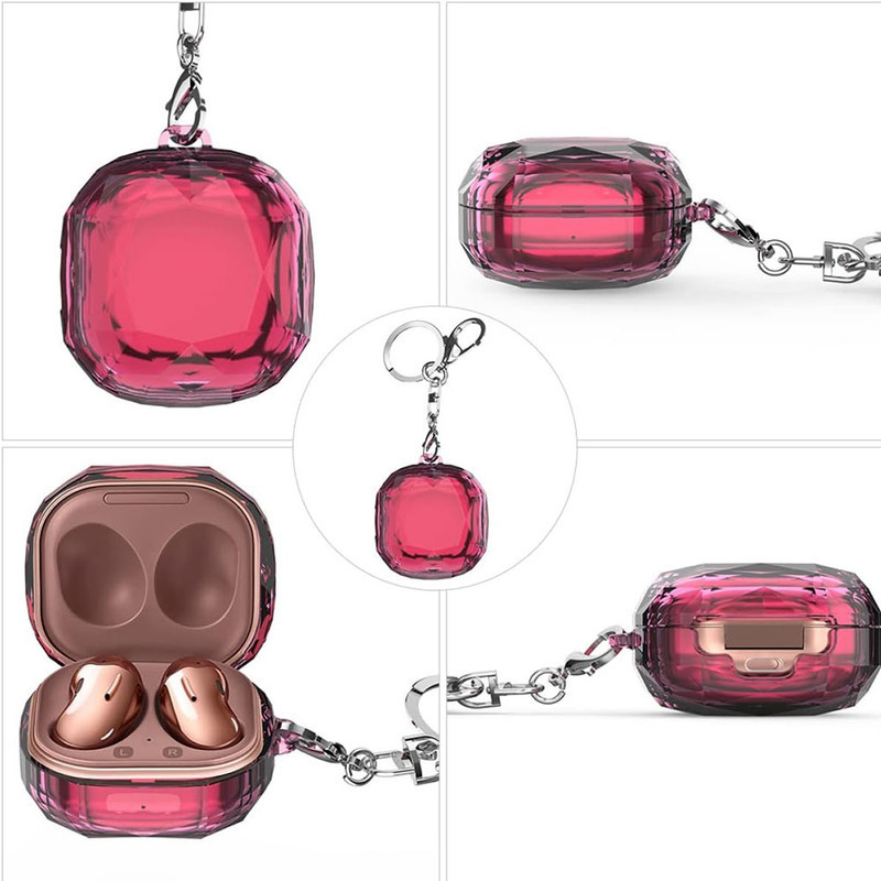 کاور والکری مدل Crystal Diamond مناسب برای کیس بی سیم هدفون سامسونگ Galaxy Buds Live  Buds Pro  Buds 2  Buds 2 Pro  Buds FE به همراه گیره