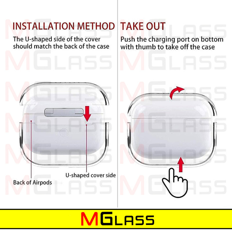 کاور ام‌گلس مدل Clear-MG مناسب برای کیس اپل ایرپاد Airpods Pro