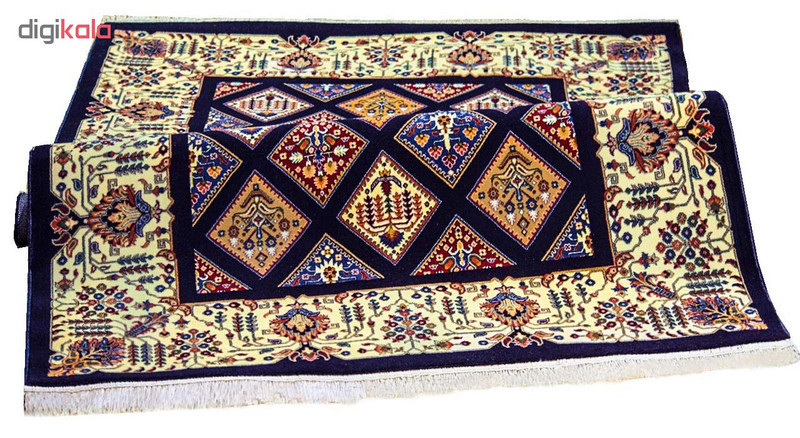 فرش ماشینی سهند کد V107.DU زمینه سرمه ای