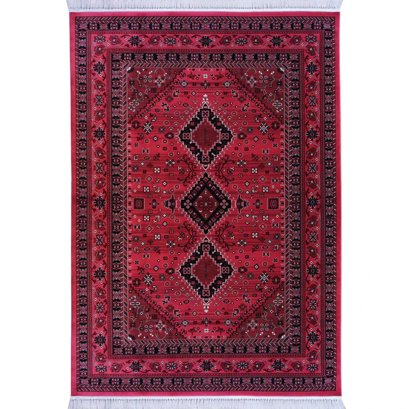 فرش ماشینی رادین اصفهان طرح بلوچ 5 رنگ زمینه اناری