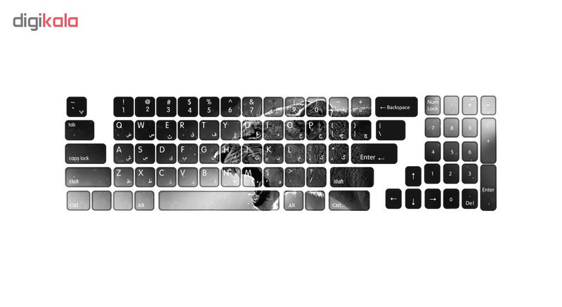 برچسب حروف فارسی کیبورد گراسیپا طرح Leopard کد 103
