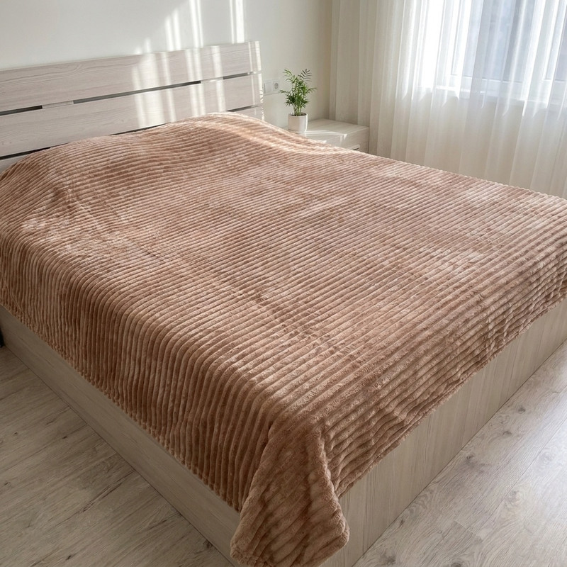 پتو مسافرتی مدل پلیسه دونفره سایز 200x220سانتی متر