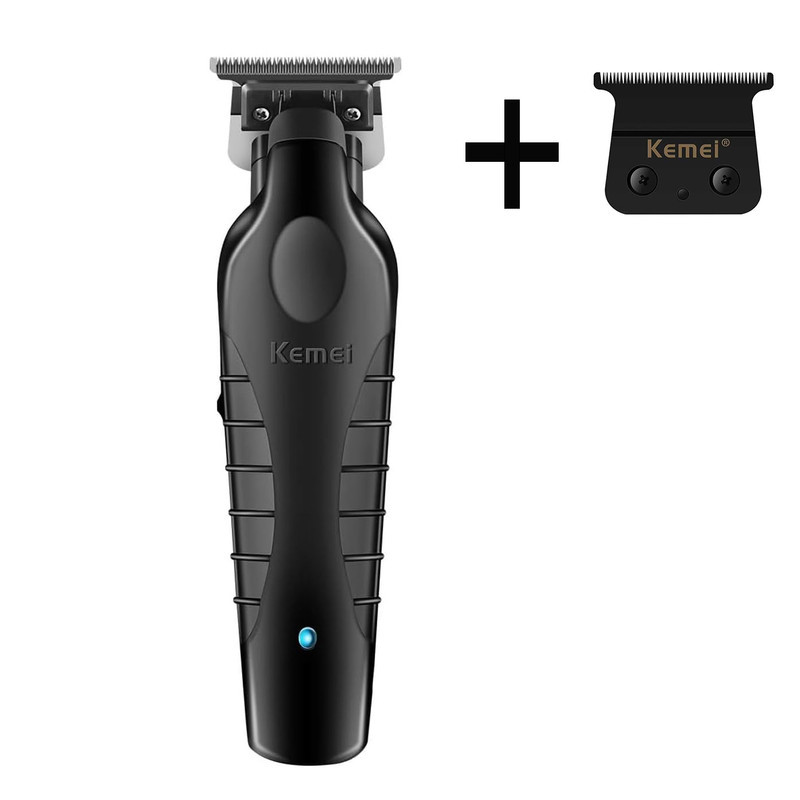 ماشین اصلاح مو سر و صورت کیمی مدل km-2299 شارژی با تیغه استیل پیشرفته، قابلیت صفر زن و خط زن، شارژ سریع 180 دقیقه و طراحی ارگونومیک به همراه تیغه یدک و محافظ تیغه