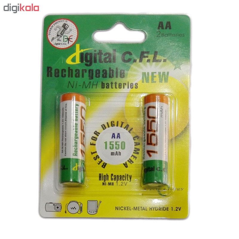 باتری قلمی قابل شارژ دیجیتال سی اف ال مدل D1550 بسته 2 عددی