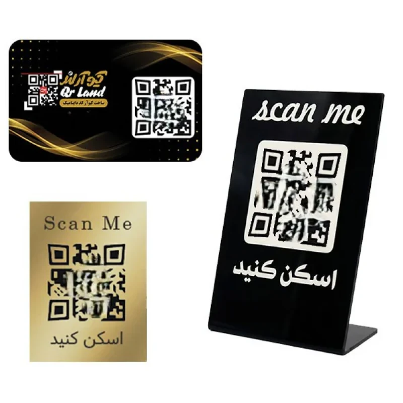 پک استند و تگ NFC کارت ویزیت دیجیتال مدل black100