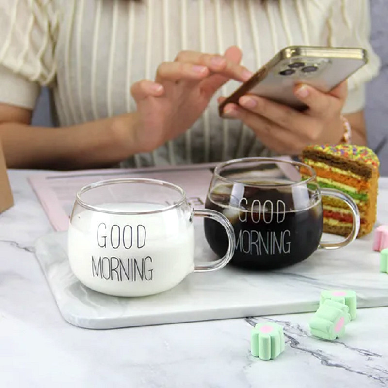 لیوان مدل GOOD MORNING  به همراه زیر لیوانی