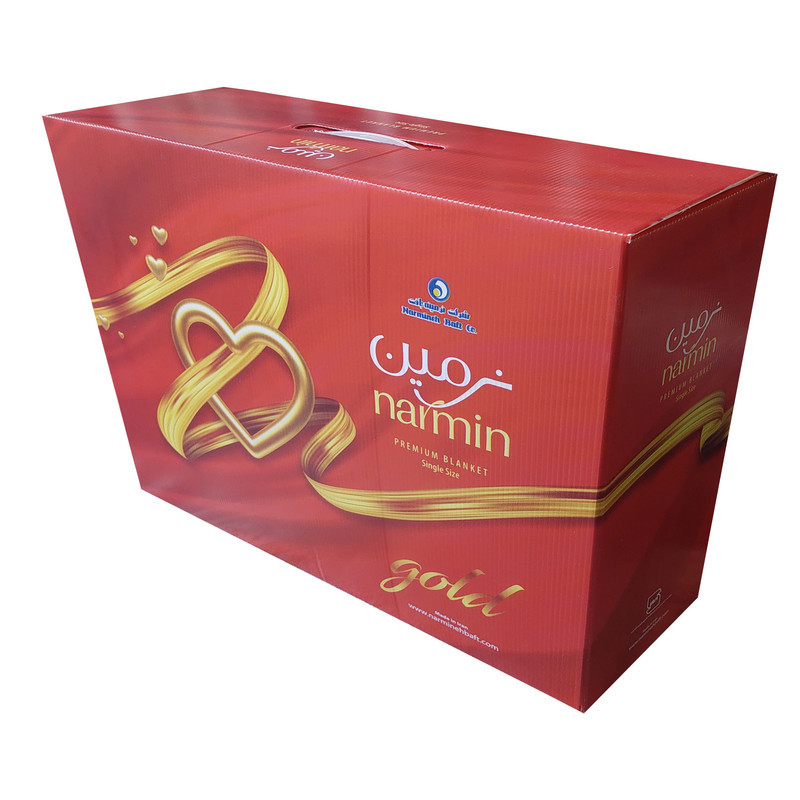 پتو 1 نفره نرمینه بافت مدل gold طلایی سایز 220x160 سانتی‌متر