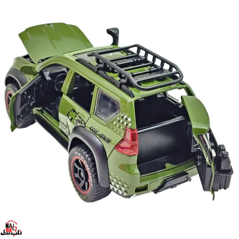 ماکت ماشین ناب سل مدل تویوتا پرادو فلزی چراغدار موزیکال آفرود TOYOTA PERADO OFF-ROAD V6