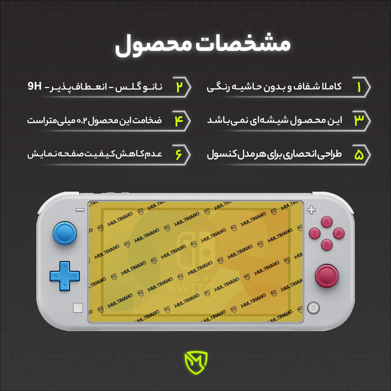 محافظ صفحه نمایش مولتی نانو مدل X-S1N مناسب برای کنسول بازی قابل حمل نینتندو Switch Lite