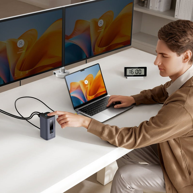 هاب 10 پورت USB-C بیسوس مدل BS-OH174   به همراه کابل USB-C