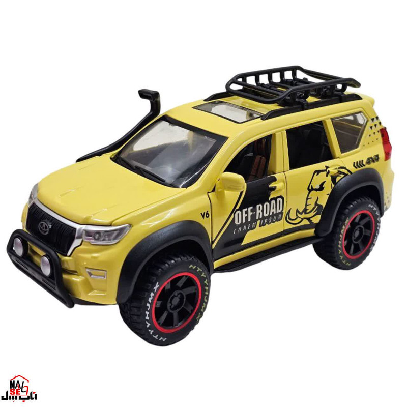 ماکت ماشین ناب سل مدل تویوتا پرادو فلزی چراغدار موزیکال آفرود TOYOTA PERADO OFF-ROAD V6