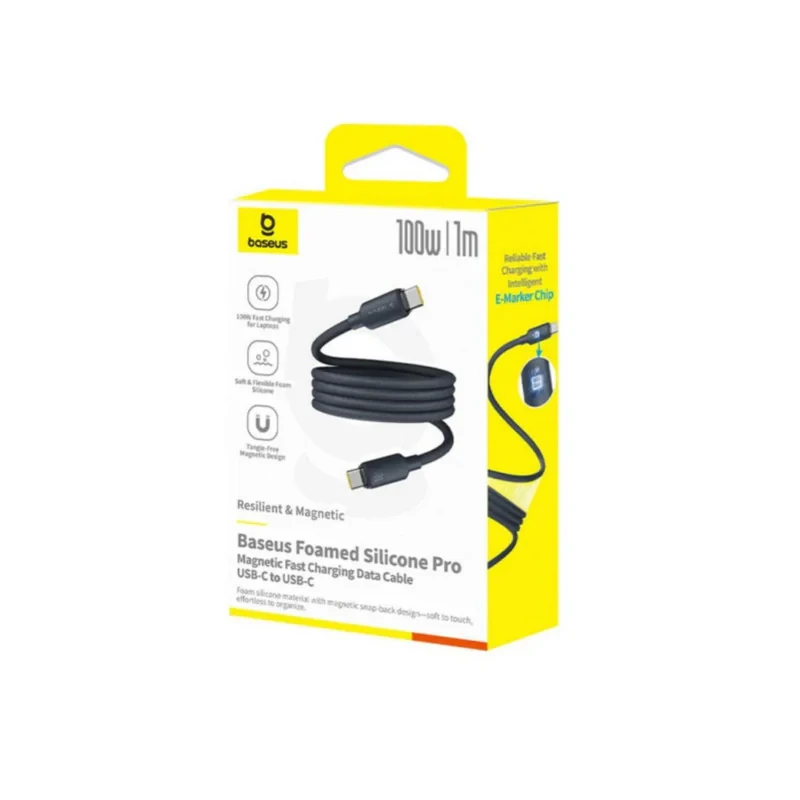 کابل USB-C بیسوس مدل Silicone Pro Magnetic 100W طول 1 متر
