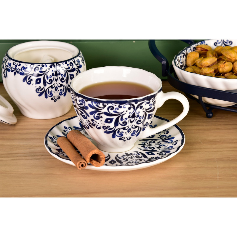 سرویس چای خوری 14 پارچه بی.وی.کی 6 نفره طرح آترین کد 475550