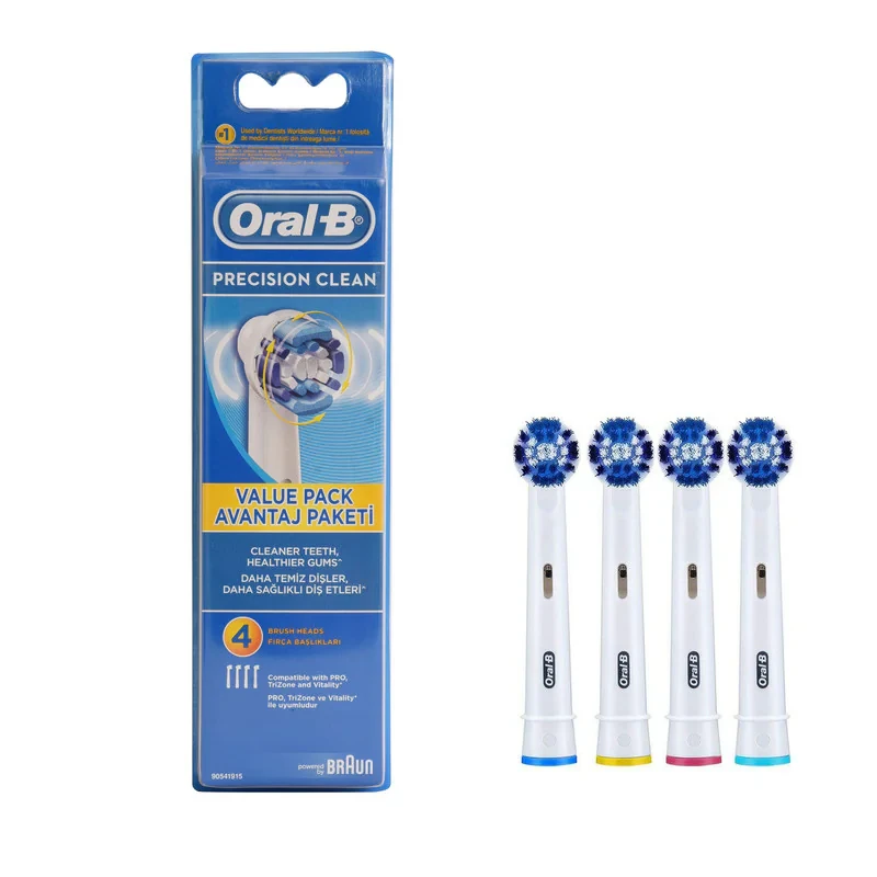 سری یدک مسواک برقی اورال-بی مدل PRECISION CLEAN بسته 4 عددی