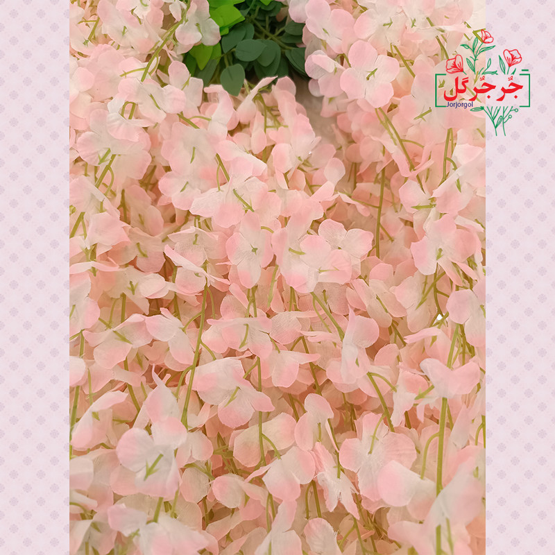 گل مصنوعی جُرجُرگل مدل آویز شکوفه آقاقیا، مناسب نصب آویزی، رومیزی و دیواری، طول 70 سانتی‌متر، وزن 250 گرم، ابعاد 30×20×70 سانتی‌متر، بسته 12 عددی