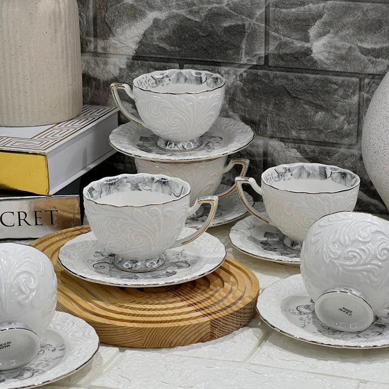 سرویس چای خوری 12 پارچه 6 نفره شاهین مدل dantella e