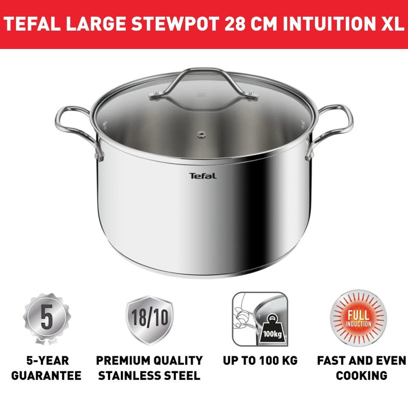 قابلمه استیل تفال مدل Intuition B8646404 سایز 28