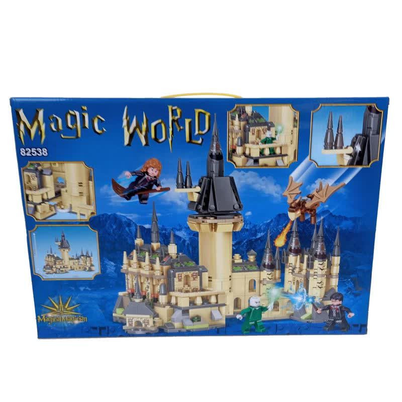 ساختنی 830 تکه ناب سل مدل هری پاتر دنیای جادویی به همراه سه عدد فیگور 830PCS Harry Potter Magic Castle Model Building Kit82538