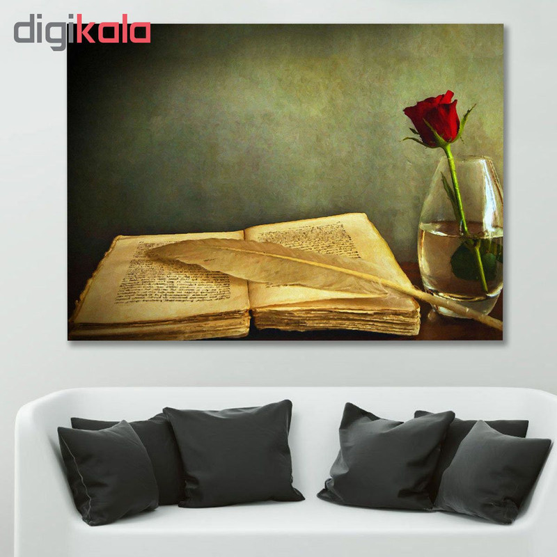 تابلو شاسی گالری استاربوی طرح گل و کتاب مدل Amazing 435