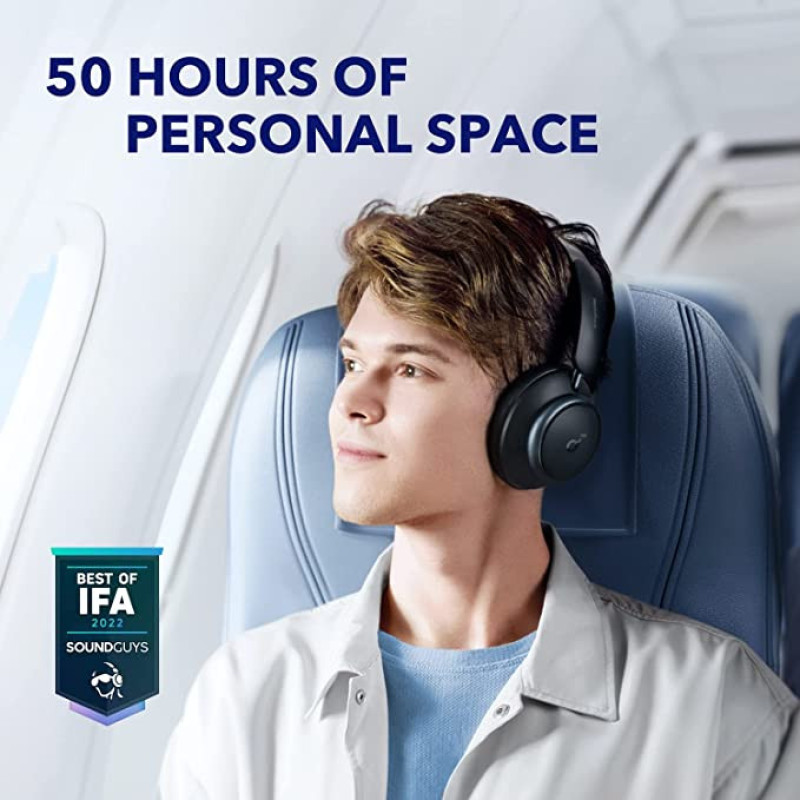 هدفون بلوتوثی برند انکر مدل Soundcore Space Q45 A3040 با نویز کنسلینگ فعال (ANC)، درگاه شارژ USB Type-C، پشتیبانی از شارژ سریع، دارای فناوری نویز کنسلینگ هوشمند سه‌حالته، مقاوم در برابر رطوبت و عرق
