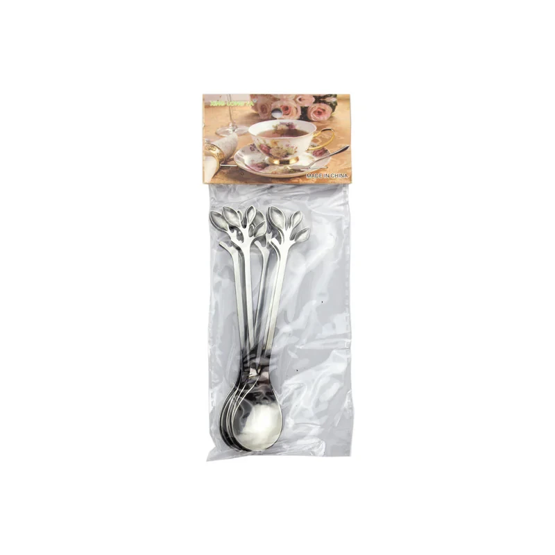 قاشق چای خوری مدل برگ کد 502 بسته 6 عددی