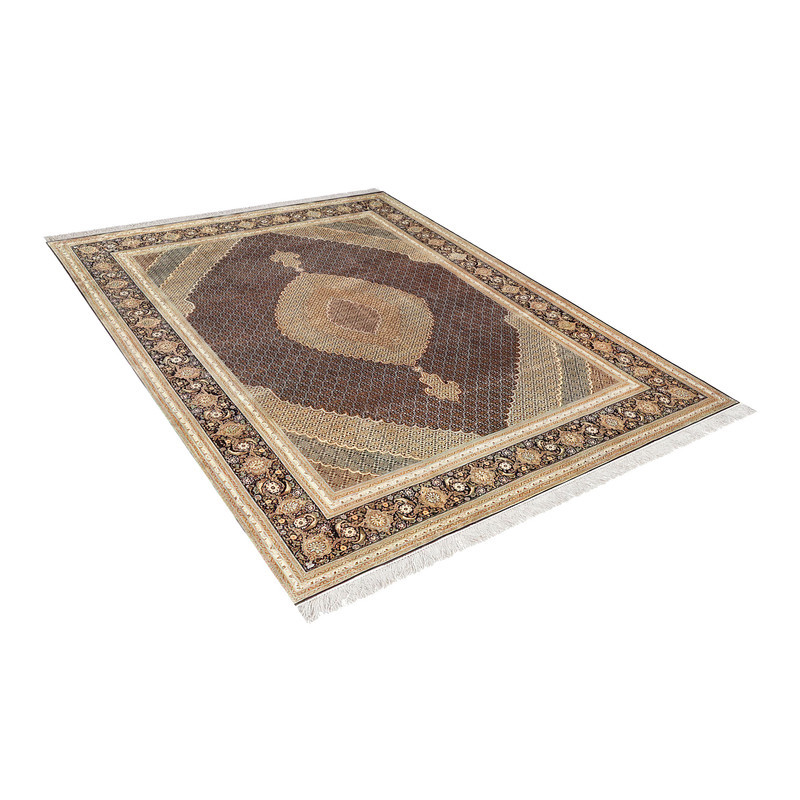 فرش ماشینی زانیس مدل 504 طرح ماهی زمینه کرم