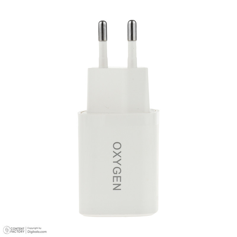 شارژر دیواری 30 وات دو پورت اکسیژن مدل CH-10 به همراه کابل USB-C