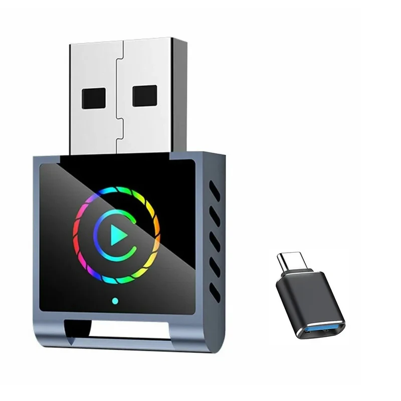 کارپلی و اندروید اتو مدل Wireless CarPlayAndroid Auto Q1BD به همراه مبدل USB به USB-C