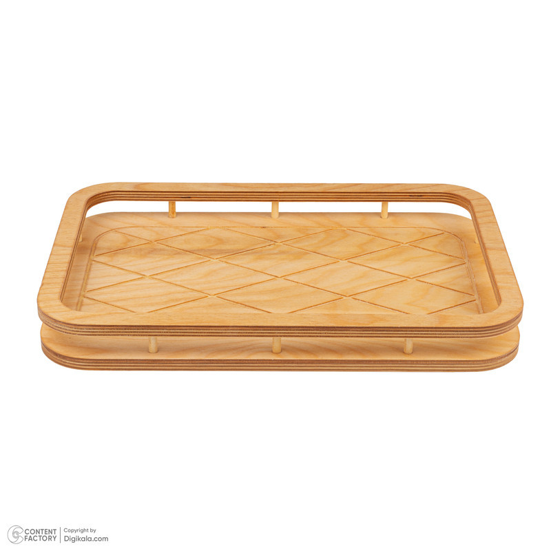 سینی بدون دسته مدل مستطیل طرح سبد سایز 36x24 سانتی متر