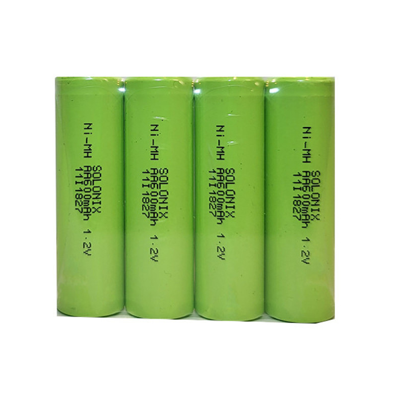 باتری قلمی قابل شارژ سولونیکس مدل Ni-MH صنعتی 600mAh بسته 20 عددی