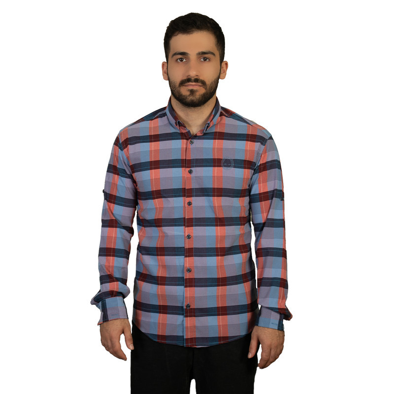 پیراهن آستین بلند یقه برگردان با تنخور معمولی (regular fit) مردانه مدل M3186