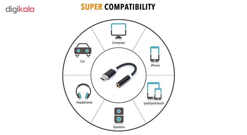 مبدل USB-C به جک 3.5 میلی متری مدل Digital Audio