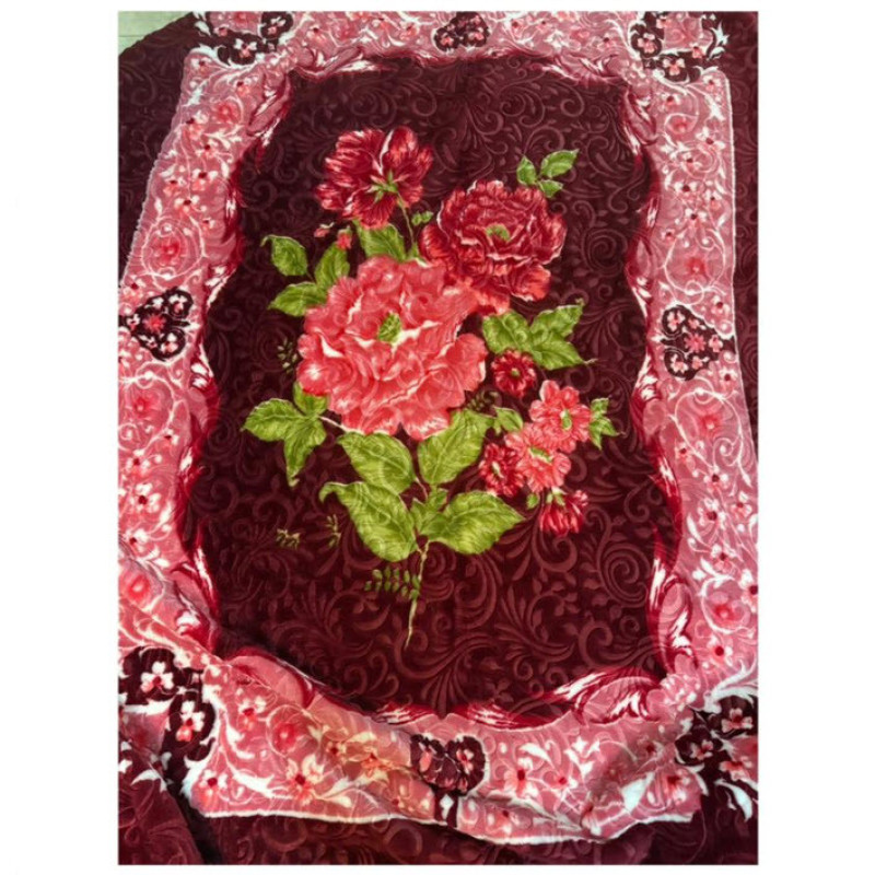 پتو 1 نفر گلبافت مدل گل برجسته کد 130 سایز 220x160 سانتی‌متر