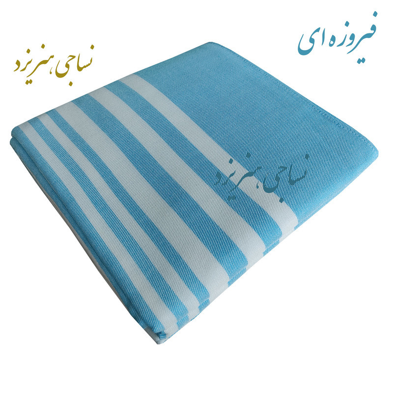 شمد دو نفره نساجی دُر هنر یزد مدل خطی رهام سایز 240x210 سانتی‌متر