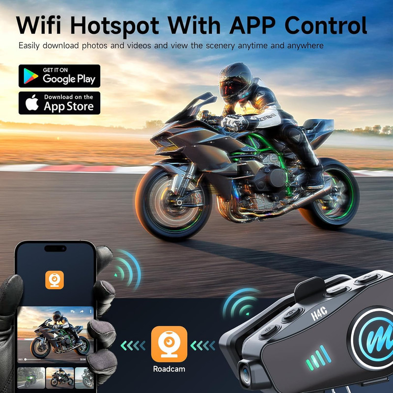 هدست کلاه کاسکت مومان مدل H4C به همراه دوربین