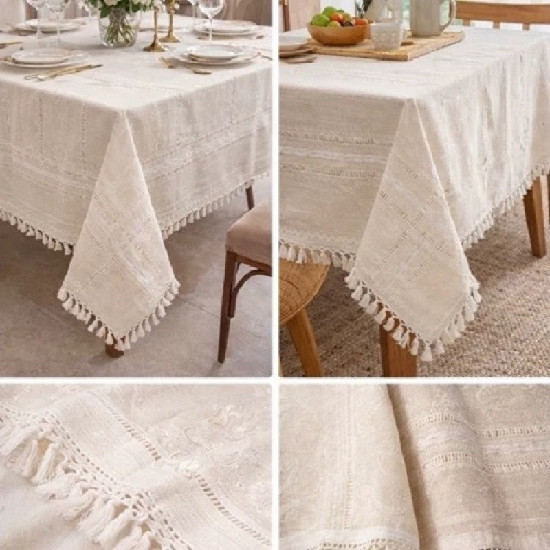 رومیزی مدل لینن سایز 140x140 سانتی‌متر