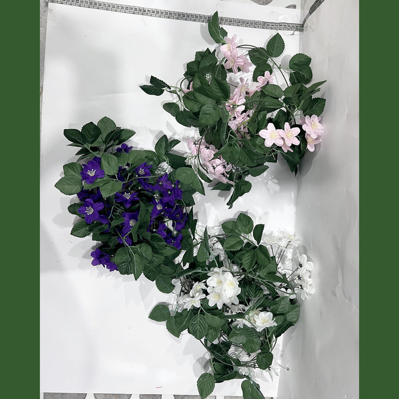گل مصنوعی ریسه گل و برگی تیارا، 10×10×180 سانتی‌متر، وزن 110 گرم