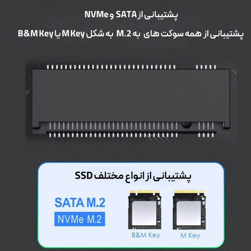 قاب هارد دیسک لنشن مدل SSD M.2 NVMe کد C9B-BLK