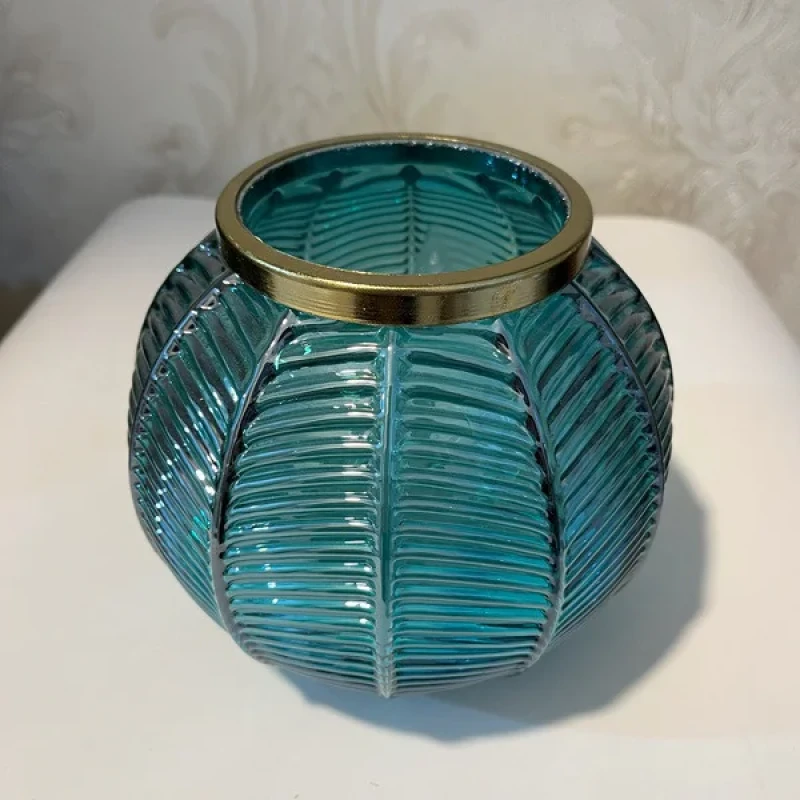 گلدان دکوری شیشه‌ای مدل برکه با کد 011، ابعاد 15×9×14 سانتی‌متر، وزن 700 گرم