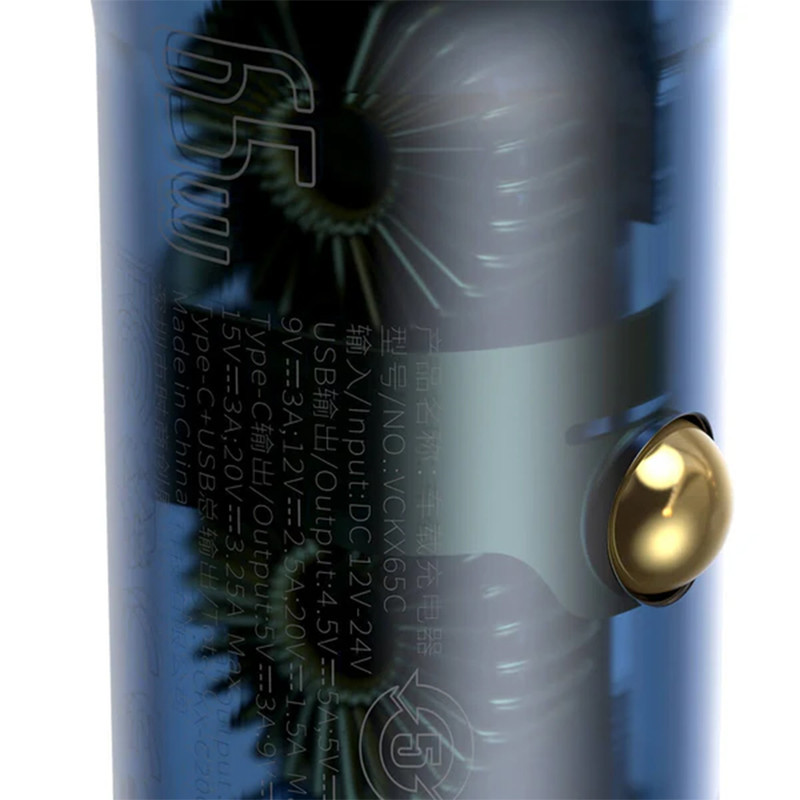 شارژر فندکی 65 وات باسئوس مدل Particular Digital Display QC+PPS