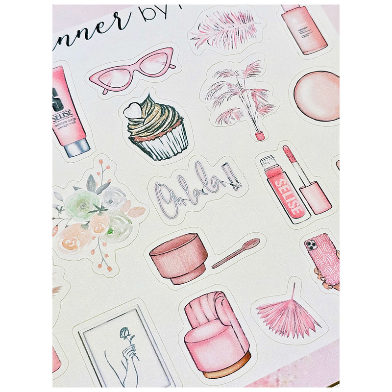 برچسب کاترینکا طرح برش خورده بولت ژورنال و اسکرپ بوک مدل Peach Planner بسته 47 عددی