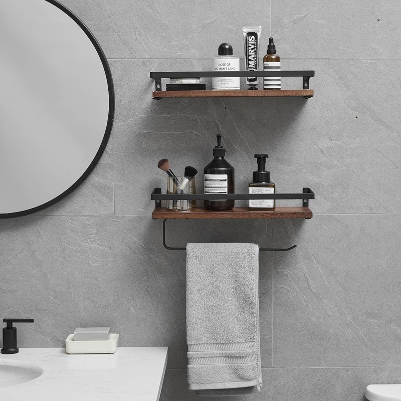 شلف دیواری حمام wood-steel مدل S