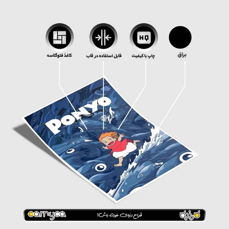 پوستر کارنيکا طرح پونیو Ponyo کد 85356 مجموعه 8 عددی