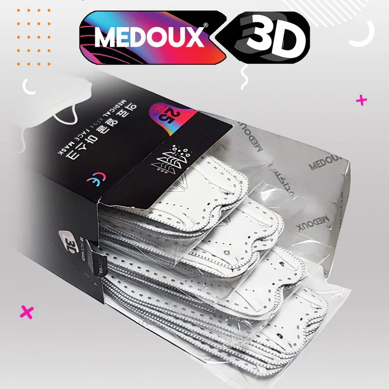 ماسک تنفسی مداکس مدل سه بعدی پنج لایه کد 3D kf94 بسته 25 عددی