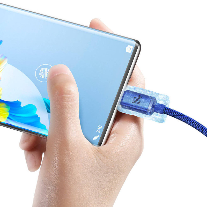 کابل تبدیل USB به USB-C باسئوس مدل Crystal Shine طول 2 متر