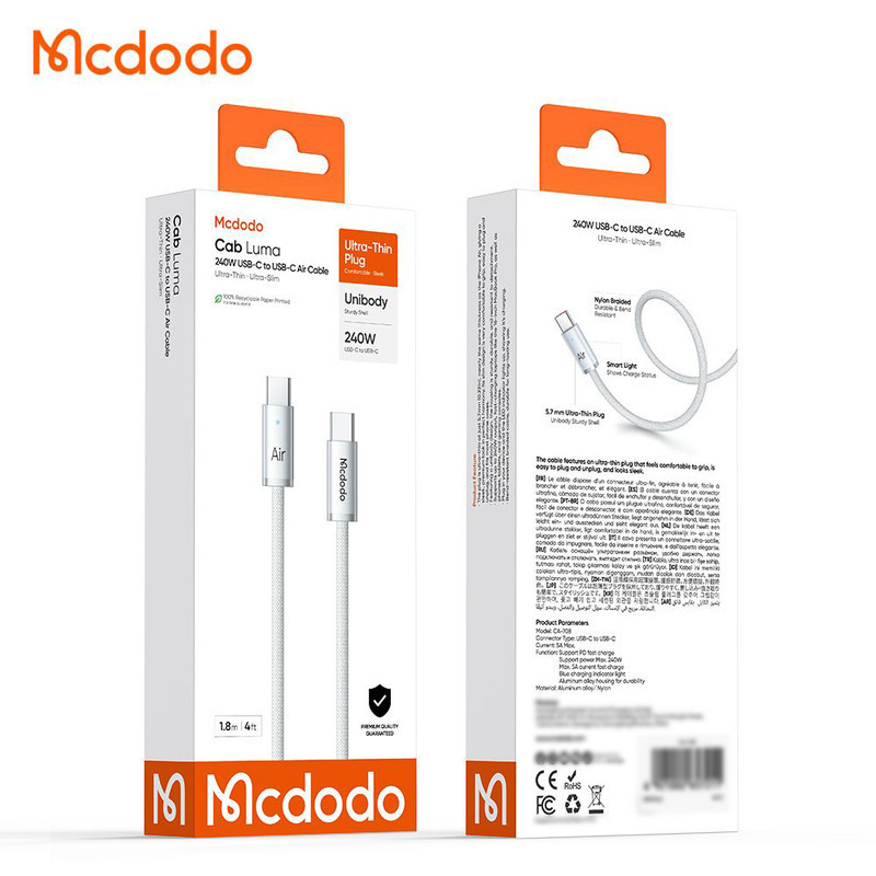 کابل تبدیل USB-C مک دودو مدل CA-708 طول 1.8 متر
