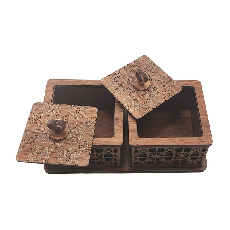 قندان تکچین کالا مدل MDGH-2 مجموعه 3 عددی