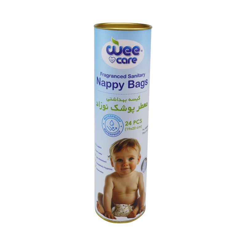 کیسه بهداشتی پوشک وی کر مدل Nappy Bags قوطی 3 بسته 24 عددی