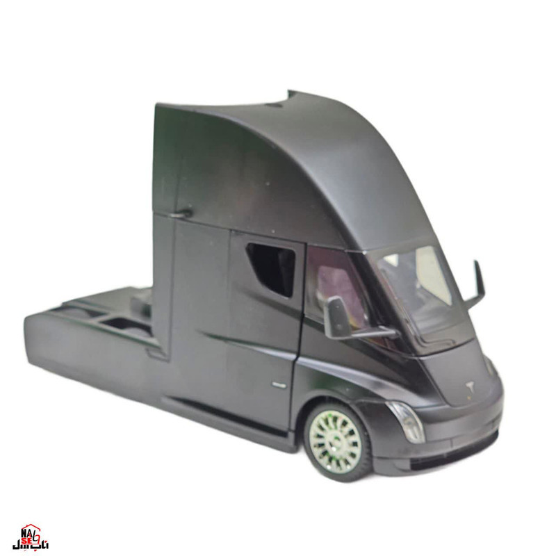 ماکت ماشین ناب سل مدل تریلی فلزی کشنده تسلا سمی موزیکال چراغدار همراه با ایستگاه شارژ TESLA Semi Truck Model Trailer NAAB001