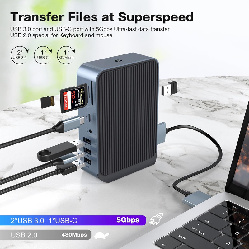 هاب 15 پورت USB-C داک استیشن مدل DC022